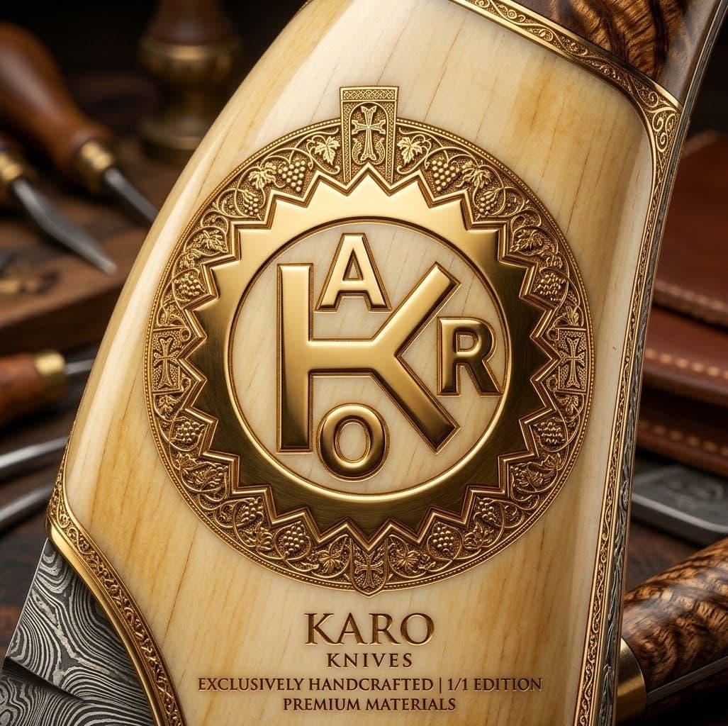 KARO emblem — gold medallion on mammoth ivory